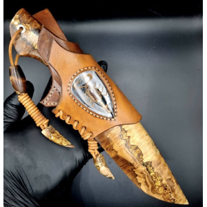 ЦАР СКОРПІОНІВ ніж ручної роботи майстра Павла Гончаренка, сталь - cpm к390™ в обкладках з нержавіючого дамаску через мідь, 64-65 HRC. Photo 3